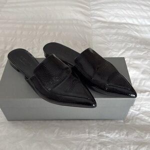 Everlane Black Patent Leather Mules